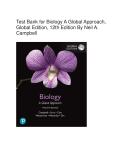 Test Bank for Biology A Global Approach, Global Edition