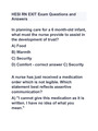 HESI RN EXIT Exam Questions and Answers