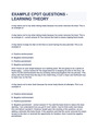 EXAMPLE CPDT QUESTIONS - LEARNING THEORY 2023