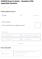 NUR253 Exam 3 Lehrian – Questions With Applicable Solutions