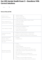 Nur 253 Mental Health Exam 3 – Questions With Correct Solutions