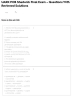UARK POB Shadwick Final Exam – Questions With Reviewed Solutions