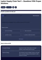Layton Supply Chain Test 1 – Questions With Proper Solutions