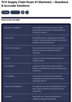 TCU Supply Chain Exam #1 (Kemmer) – Questions & Accurate Solutions