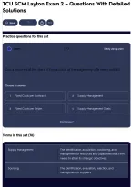 TCU SCM Layton Exam 2 – Questions With Detailed Solutions