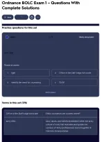 Ordnance BOLC Exam 1 – Questions With Complete Solutions
