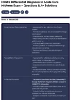NR569 Differential Diagnosis In Acute CareMidterm Exam – Questions & A+ Solutions