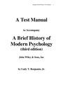 Test Bank for A Brief History of Modern Psychology 3rd Edition Benjamin Jr