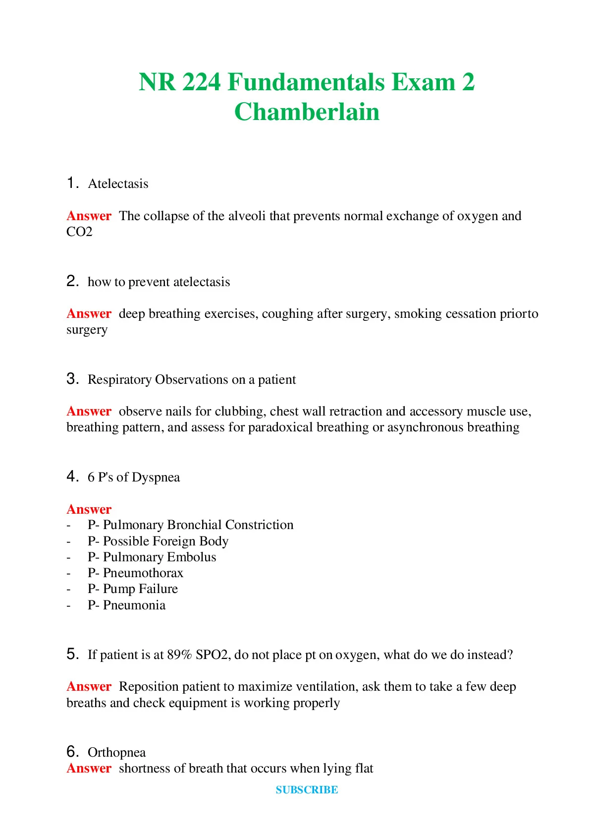 NR 224 (Latest 2024 / 2025) Fundamentals Exam 2 Chamberlain Questions ...