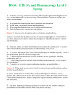 RNSG 1128 DA and Pharmacology Level 2 Spring (Latest 2024) Questions With Complete Grade A+ Answers