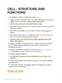 Cell Structure and Functions - DocMerit