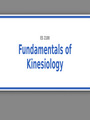 Fundamentals of Kinesiology