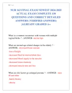NUR 163 FINAL EXAM NEWEST 2024-2025 COMPLETE 130 QUESTIONS AND CORRECT ...