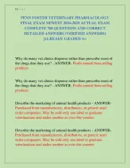 PENN FOSTER VETERINARY PHARMACOLOGY FINAL EXAM - DocMerit