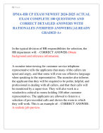 Ipma Hr Cp Exam Newest 2024 2025 Actual Exam Complete 100 Questions And Ipma Hr Cp Exam Newest 2024 2025 Actual Exam Complete 100 Questions And