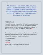 NR 293 EXAM 1 / NR 293 PHARMACOLOGY  EXAM 1 NEWEST 2024-2025 ACTUAL EXAM  COMPLETE 100 QUESTIONS