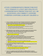 RN COMPREHENSIVE PREDICTOR EXIT 2025 EXAM IN THE LATEST FORMART VERSION FEATURING NEXT GENERATION (NGN) QUESTIONS BUNDLE  INCLUDES 100% ACCURATE ANSWERS FROM A PREVIOUSLY GRADED A+ VERSION.