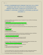 ATI RN COMPREHENSIVE PREDICTOR NGN 10 LATEST  VERSIONS 2025 UPDATE/ATI COMPREHENSIVE  PREDICTOR WITH COMPLETE QUESTIONS AND  CORRECT ANSWERS |ALREADY  GRADED A+