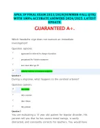 APEA 3P FINAL EXAM  (SUMMER-FALL QTR) WITH 100 ACCURATE ANSWERS 2024-2025. LATEST UPDATE