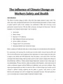 The Effects of Climate Change on Workers Safety and Health