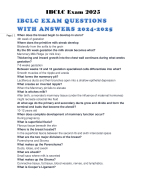 IBCLC EXAM  QUESTIONS WITH ANSWERS 2024-2025