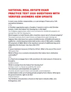 NATIONAL REAL ESTATE EXAM PRACTICE TEST 2026 QUESTIONS WITH VERIFIED ANSWERS NEW UPDATE