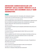 ADVANCED CARDIOVASCULAR LIFE SUPPORT (ACLS) EXAMS VERSION A & B QUESTIONS AND ANSWERS 2026-27
