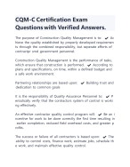 CQM C Certification Exam Questions with Verified Answers Latest 2024/ CQM C Certification Exam Questions with Verified Answers Latest 2024/