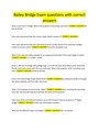 Bailey Bridge Exam questions with correct answers