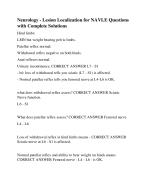 Neurology - Lesion Localization for NAVLE Questions with Complete Solutions