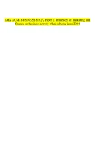 AQA GCSE BUSINESS 8132/2 Paper 2 Influences of marketing and  finance on businessactivity Mark sche