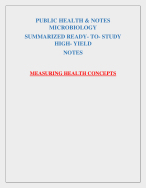 PUBLIC HEALTH & NOTES  MICROBIOLOGY  SUMMARIZED READY- TO- STUDY  HIGH- YIELD  NOTES  MEASURING