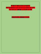 PUBLIC HEALTH & NOTES MICROBIOLOGY SUMMARIZED READY- TO- STUDY HIGH- YIELD NOTES CHANGING BEHAVIOUR