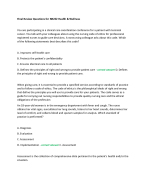 Final Review Questions for NR222 Health