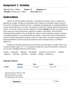 NURS 5366 Assignment 1 Variables | Questions and Answers