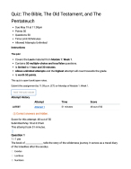 BIBL 104 - D49 Quiz: The Bible, The Old Testament, and The Pentateuch | Liberty Univer