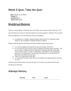 PSY 6313 Week 5 Quiz | Score 18.5/20 | Capella University