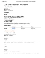 PHIL 240 Quiz: Evidences of the Resurrection | Score 24/25 | Liberty University