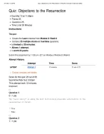PHIL 240 Quiz: Objections to the Resurrection | Score 23/25 | Liberty University