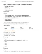 AVIA 300 Quiz: Government and the Future of Aviation | Score 24/25 | Liberty University