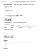 JURI 575 Quiz: Probable Cause and the Warrantless Searches | Score 60/100* | Liberty University