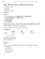 PSYC 620 Quiz: Mood Disorders and Psychotic Disorders | Score 98/100 | Liberty University