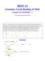 HESI A2 Grammar, Vocab, Reading, & Math Version 2 (h ANSWERS ) FILES TAKEN FROM MULTIPLE DOMAINS