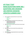 ATI TEAS 7 | TEST BANK | QUESTION BANK | 300+ QUESTIONS & ANSWERS | LATEST SUMMER 2022