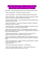 UTA Microbiology 2460 Exam 3|218 Questions and Answers A+ Rated