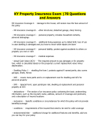 KY Property Insurance Exam |78 Questions and Answers