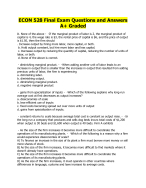 ECON 528 Final Exam Questions and Answers A+ Graded