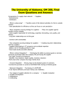 The University of Alabama, OM 300, Final Exam Questions and Answers