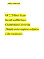 NR 222-Final Exam Health andWellness Chamberlain University (Detail and complete solution)