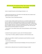 CDC Infection Preventionist Post-Test (Latest - DocMerit
